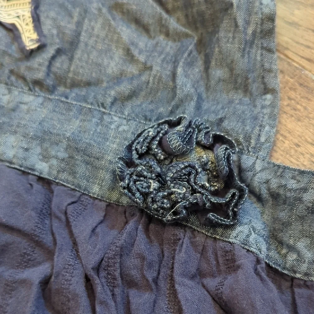 Sur La Table Blue Denim-Style Apron with Eiffel Tower Detail